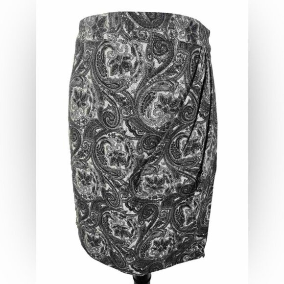 NWT TALBOTS WOOL Blend Paisley Wrap Pencil Lined Knee Length Skirt Size 4 - Picture 2 of 15